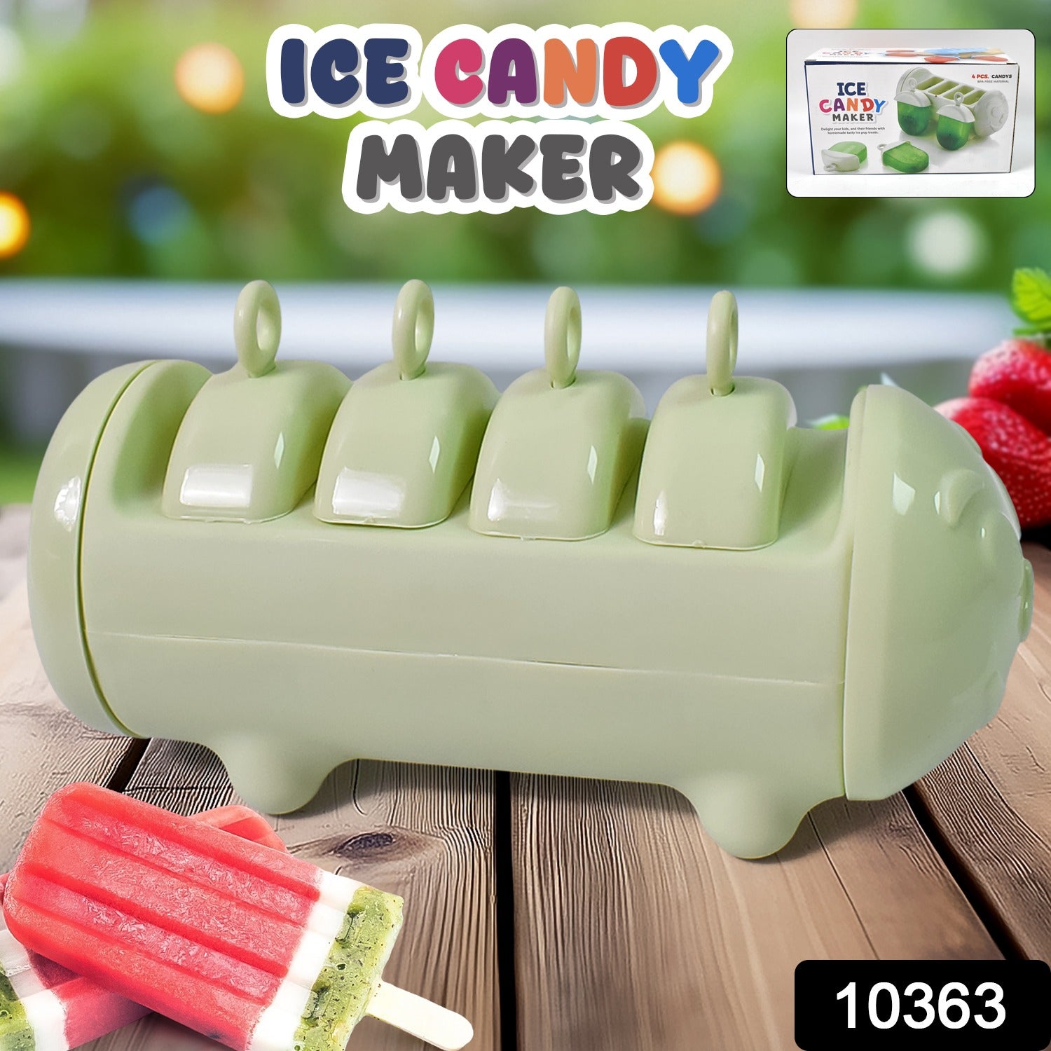Plastic Ice Candy Maker 4 Compartment  Grid Kulfi Candy (1 Pc) Plastic Ice Candy Maker 4 Compartment  Grid Kulfi Candy (1 Pc)
